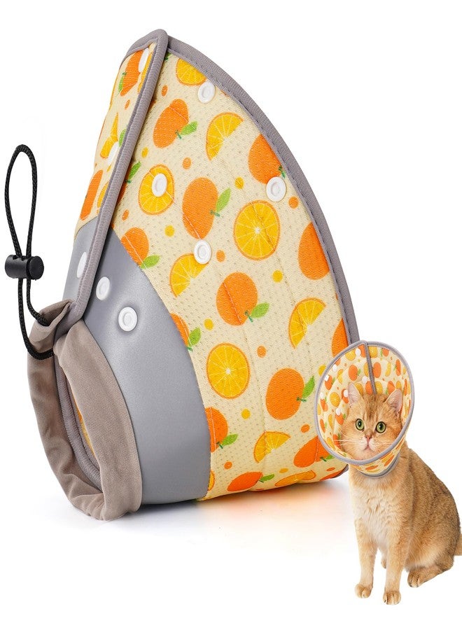 Avont Cat Cone Collar Soft to Stop Licking, Adjustable Foldable Lightweight Kitten Recovery Collar After Surgery for Small Dogs, Elizabeth Cone of Shame Alternative -Orange(S) - Image 1